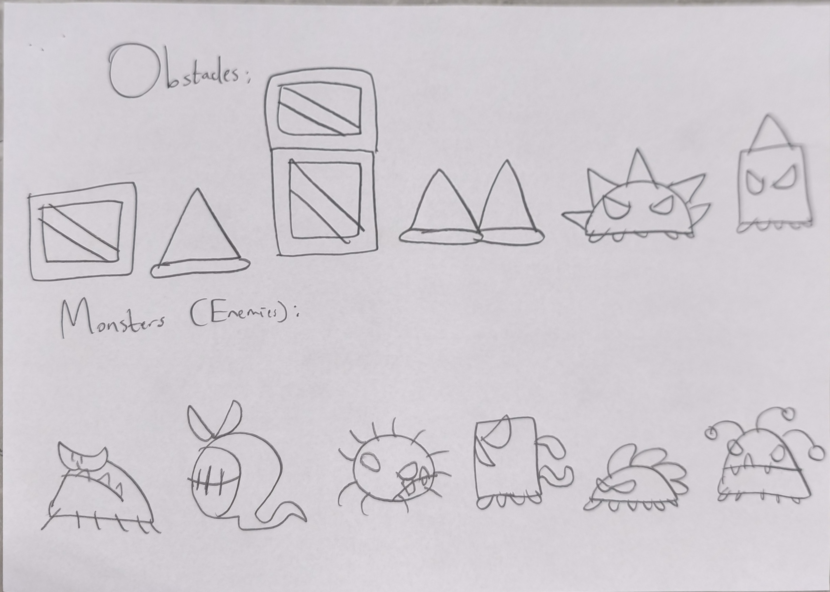 Hand-drawn Hopp Hopper game design sketch