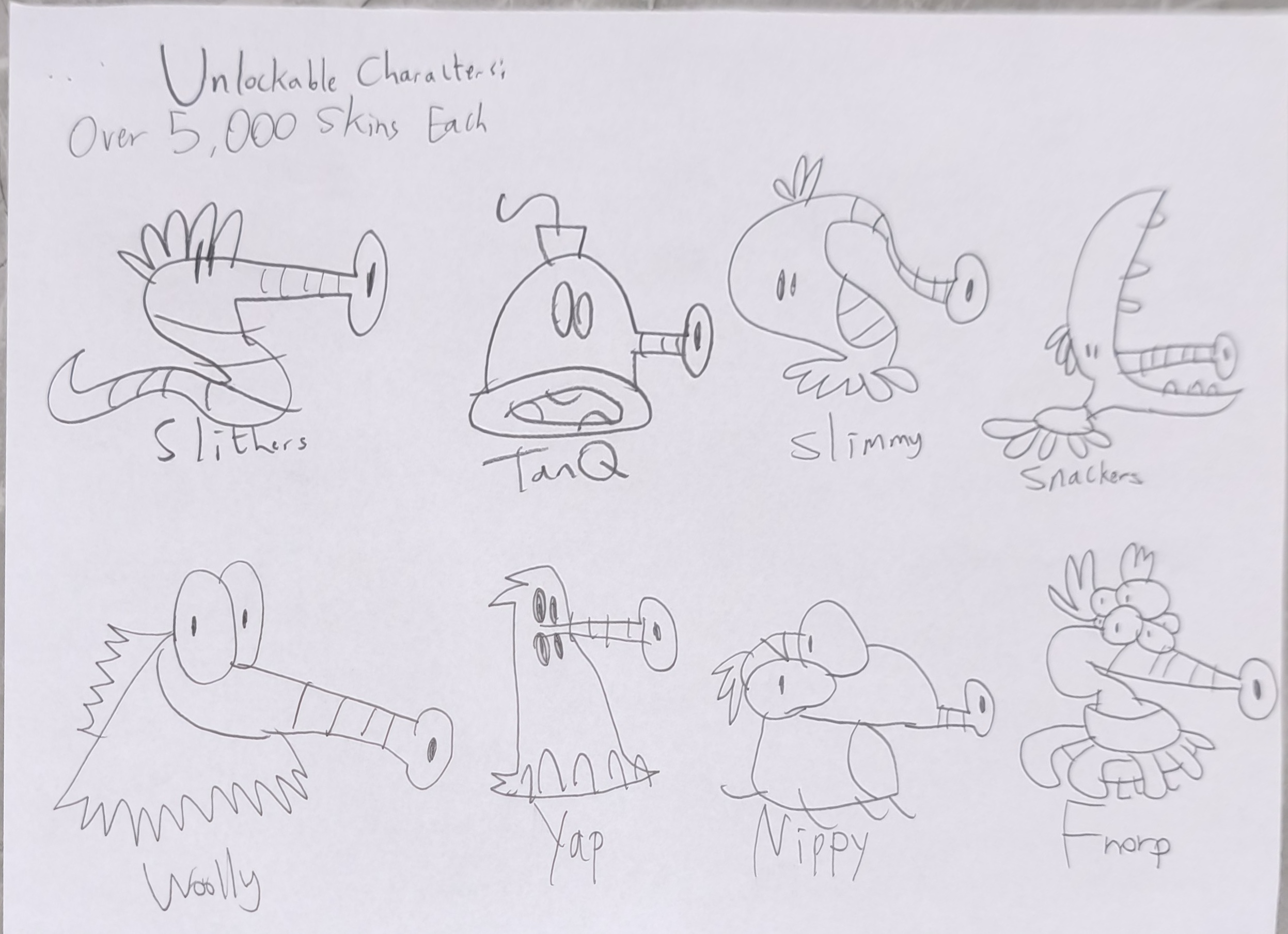 Original hand-drawn Hopp Hopperr game design sketch 3