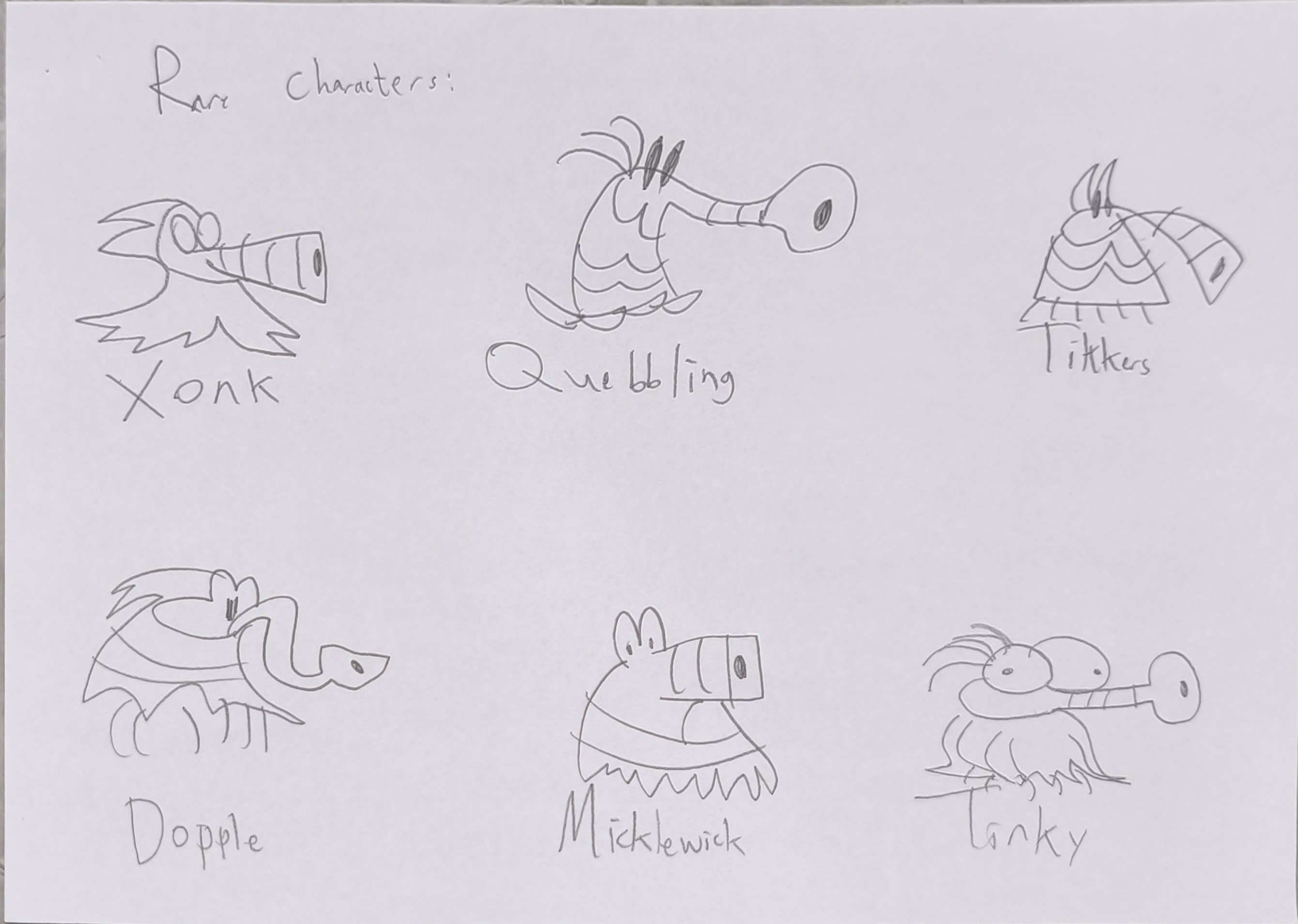 Original hand-drawn Hopp Hopperr game design sketch 5